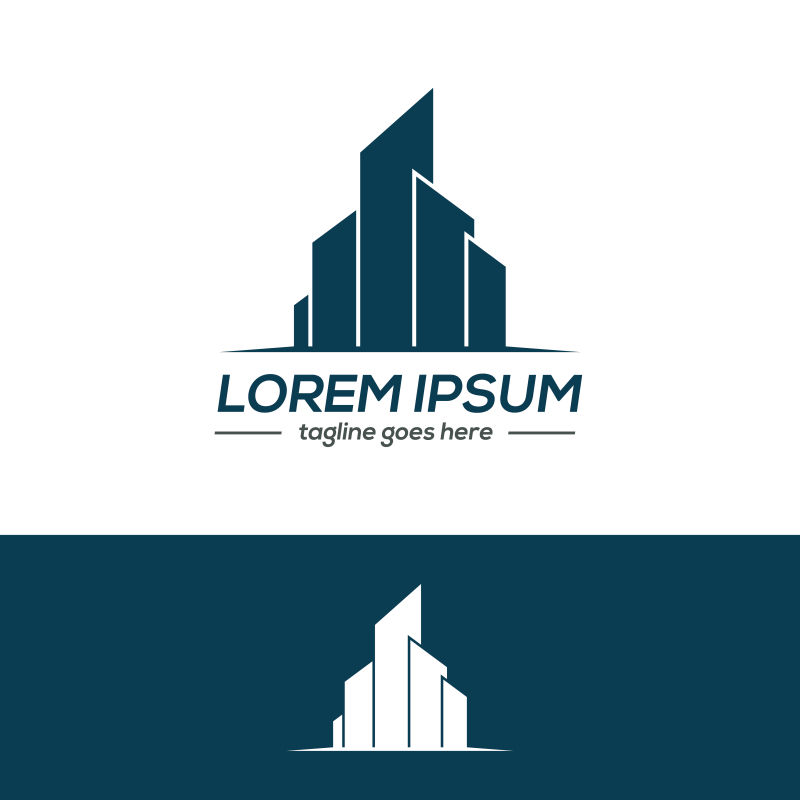 写字楼样式的矢量房地产公司标志设计