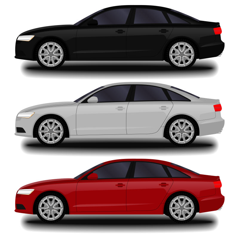 矢量的不同颜色汽车设计