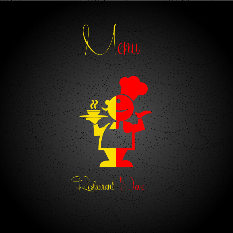 厨师图案的餐厅菜单矢量插图设计