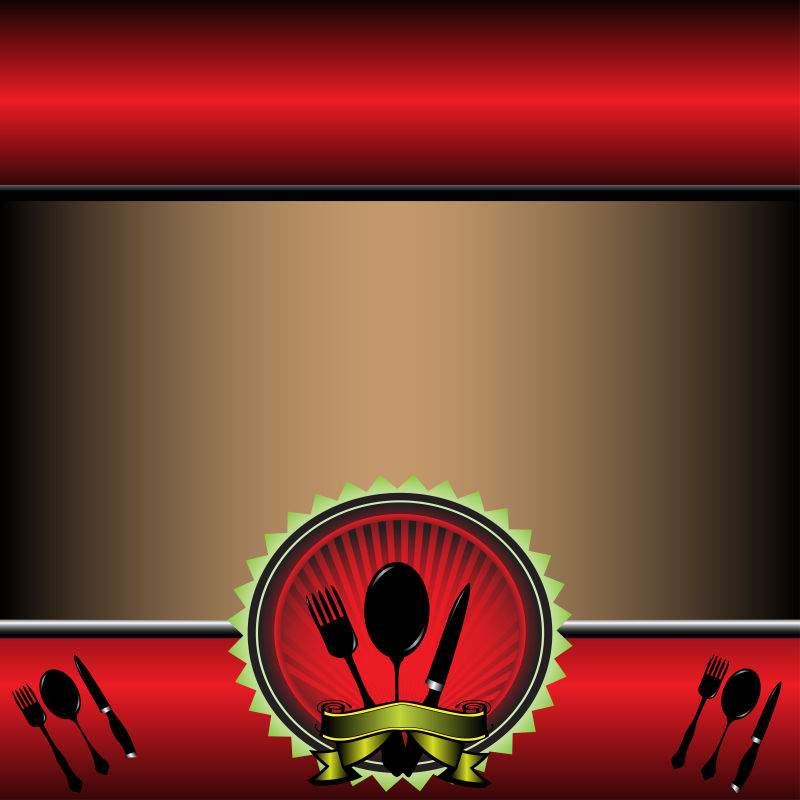 矢量的餐厅主题边框设计