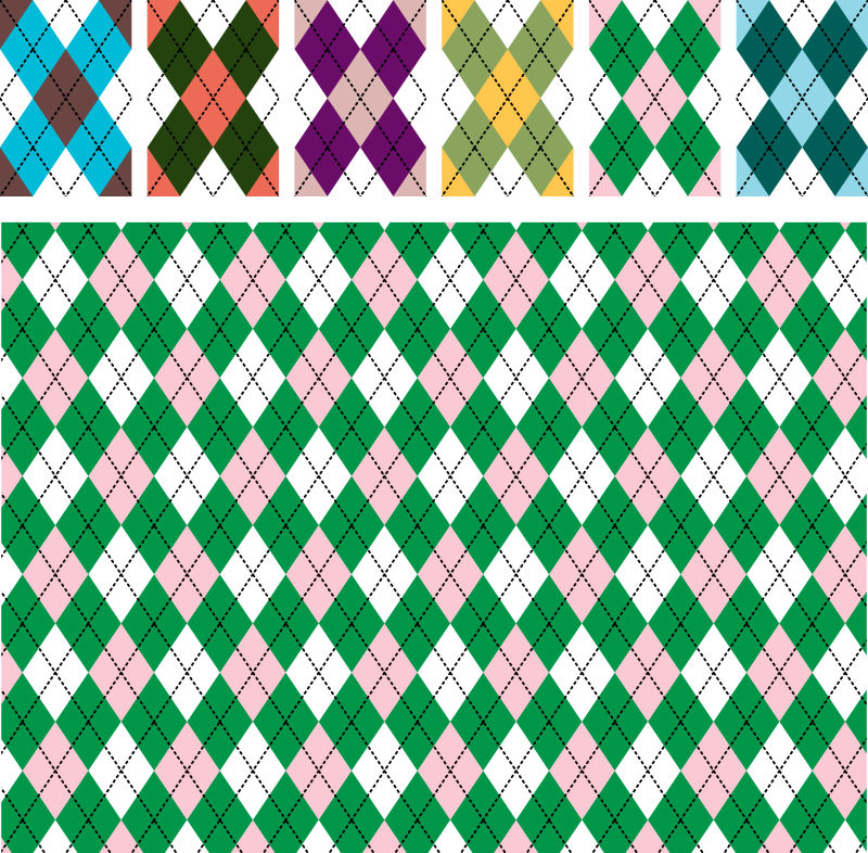 创意矢量不同设计的苏格兰格子背景