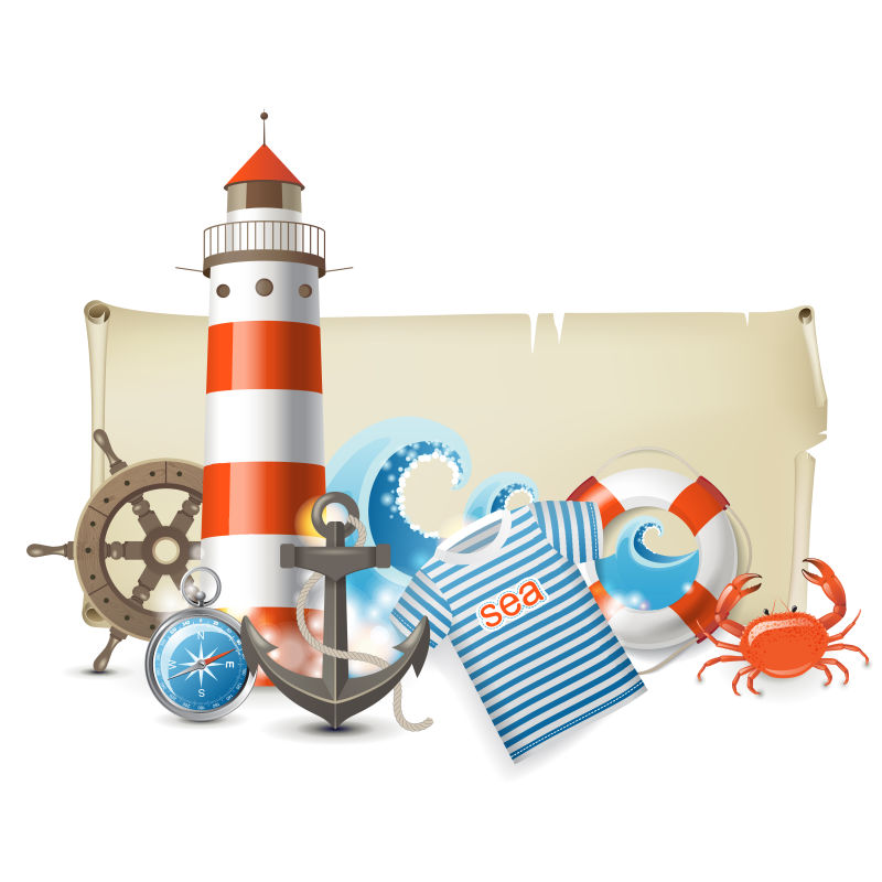 航海主题的矢量横幅设计