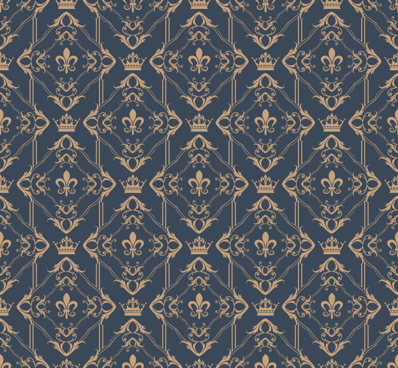 复古花卉图案的矢量背景