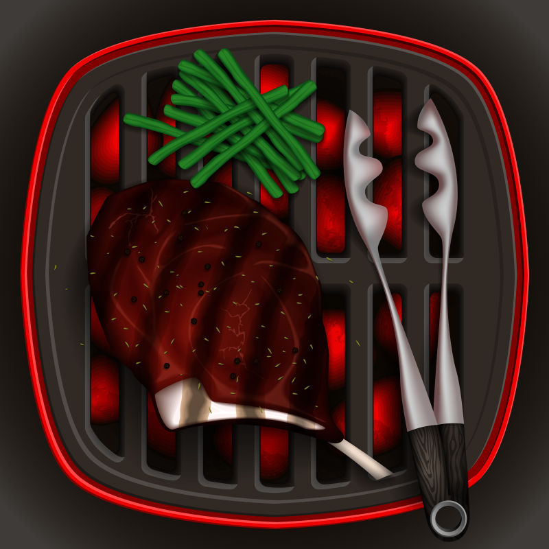 矢量烧烤美食插图