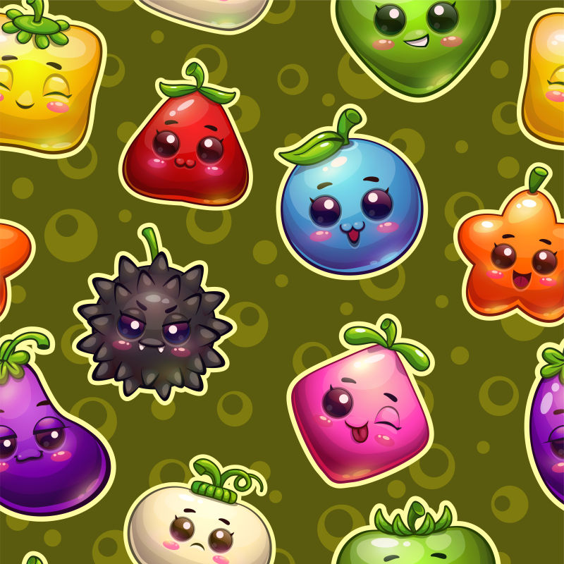 可爱的卡通水果矢量背景