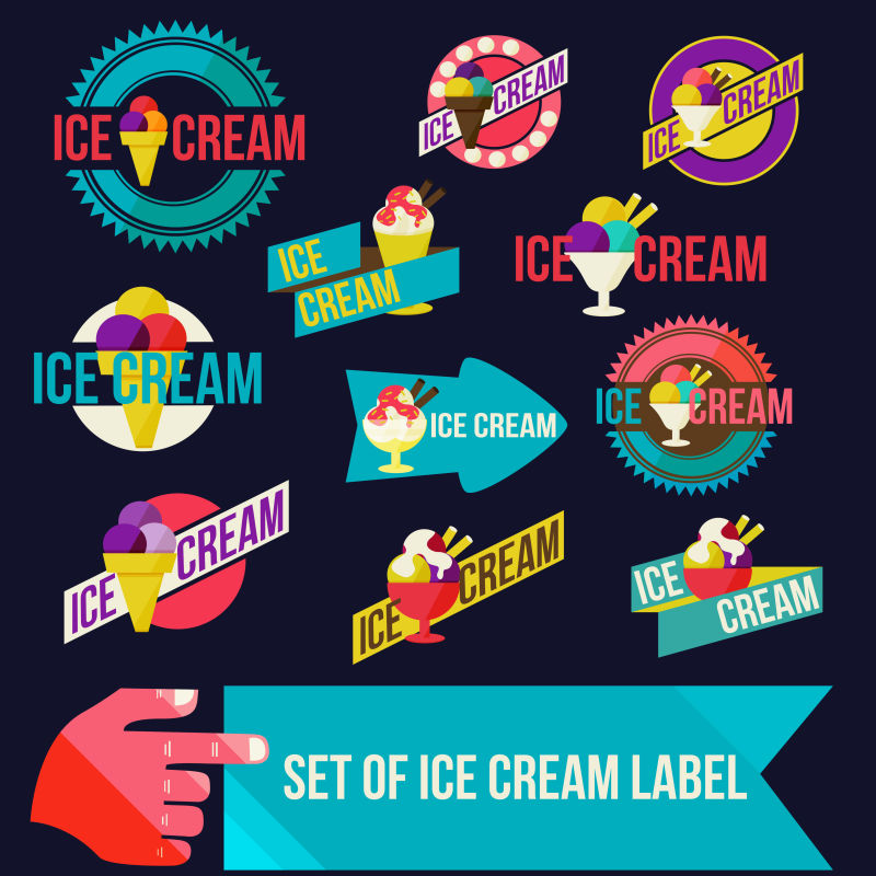 创意矢量冰淇淋标签设计