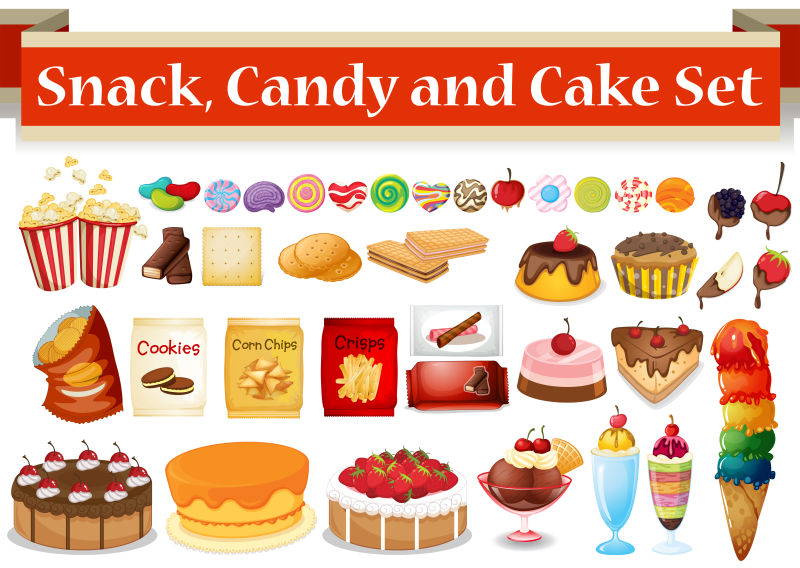 矢量的点心和糖果插图