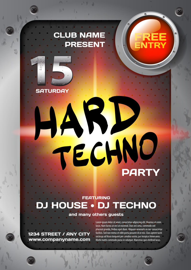 矢量的夜间派对海报设计