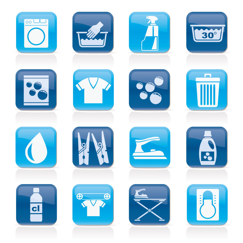 矢量的服装清洗图标设计