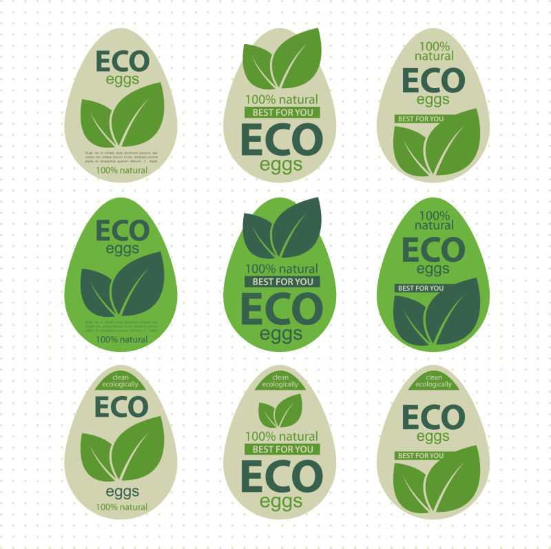 鸡蛋的矢量标签设计