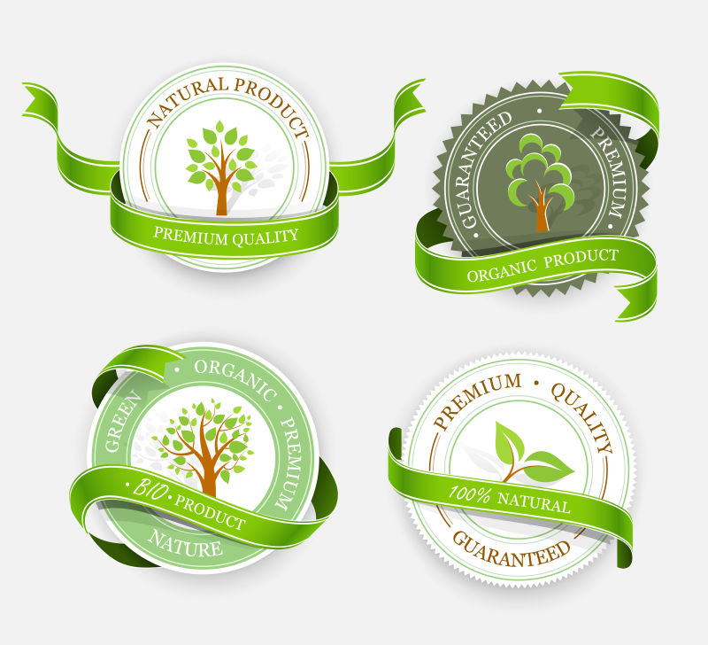 有机产品贴纸矢量设计