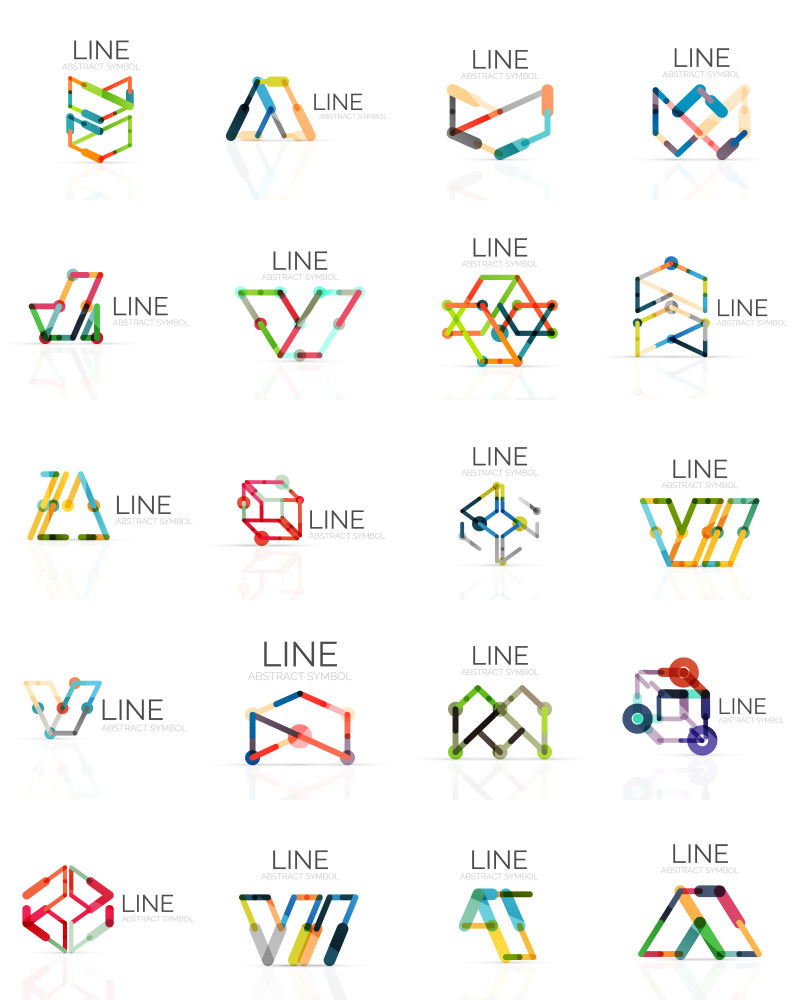 创意矢量线性几何抽象标志设计