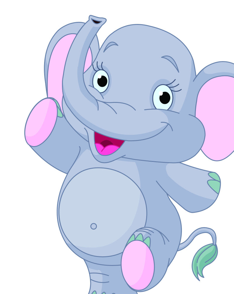 矢量卡通风格的小象