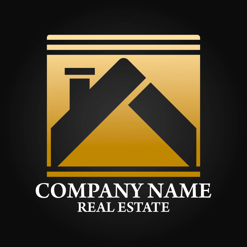 金色的房地产logo矢量设计