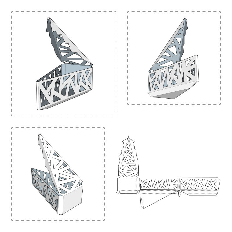 镂空纸盒矢量设计