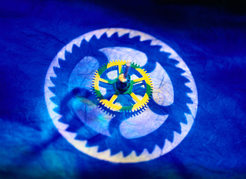 一个齿轮与齿轮的投影