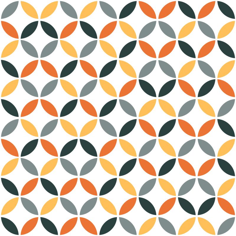 橙色几何复古无缝图案壁纸