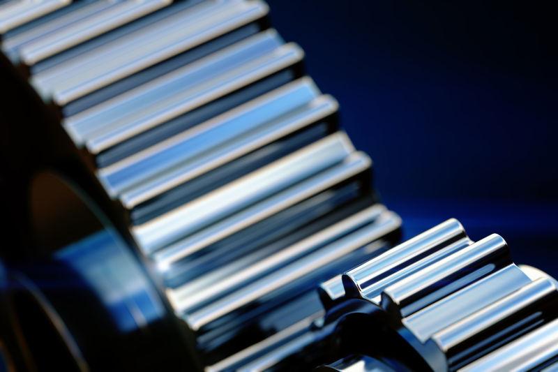 金属齿轮轮毂的特写