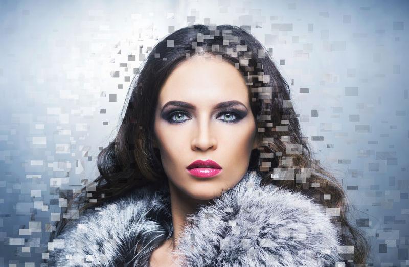 化妆的年轻女子肖像