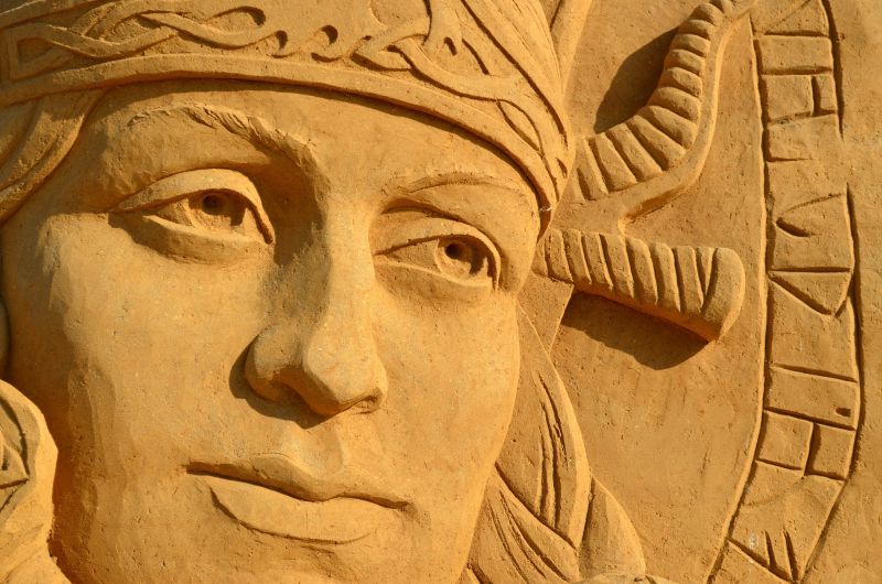 古代传统人物面部雕塑