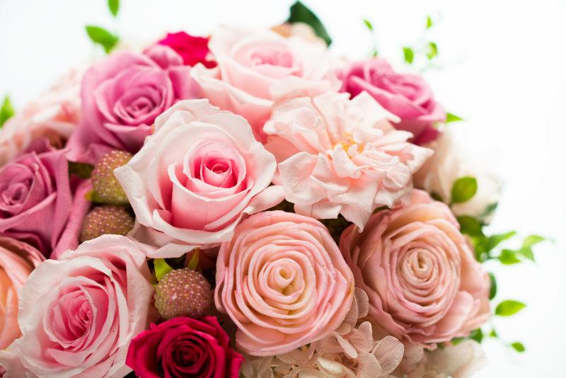 粉色玫瑰的花束