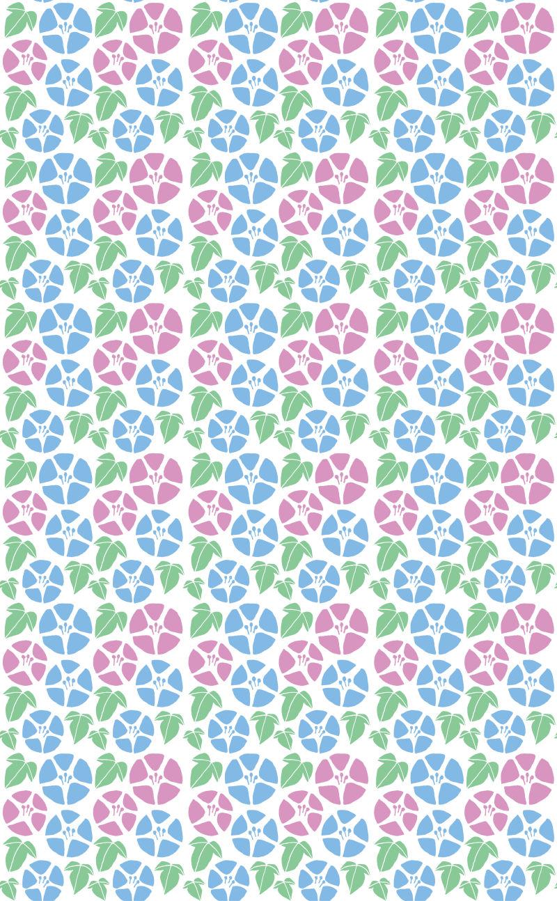 蓝色和紫色碎花图案