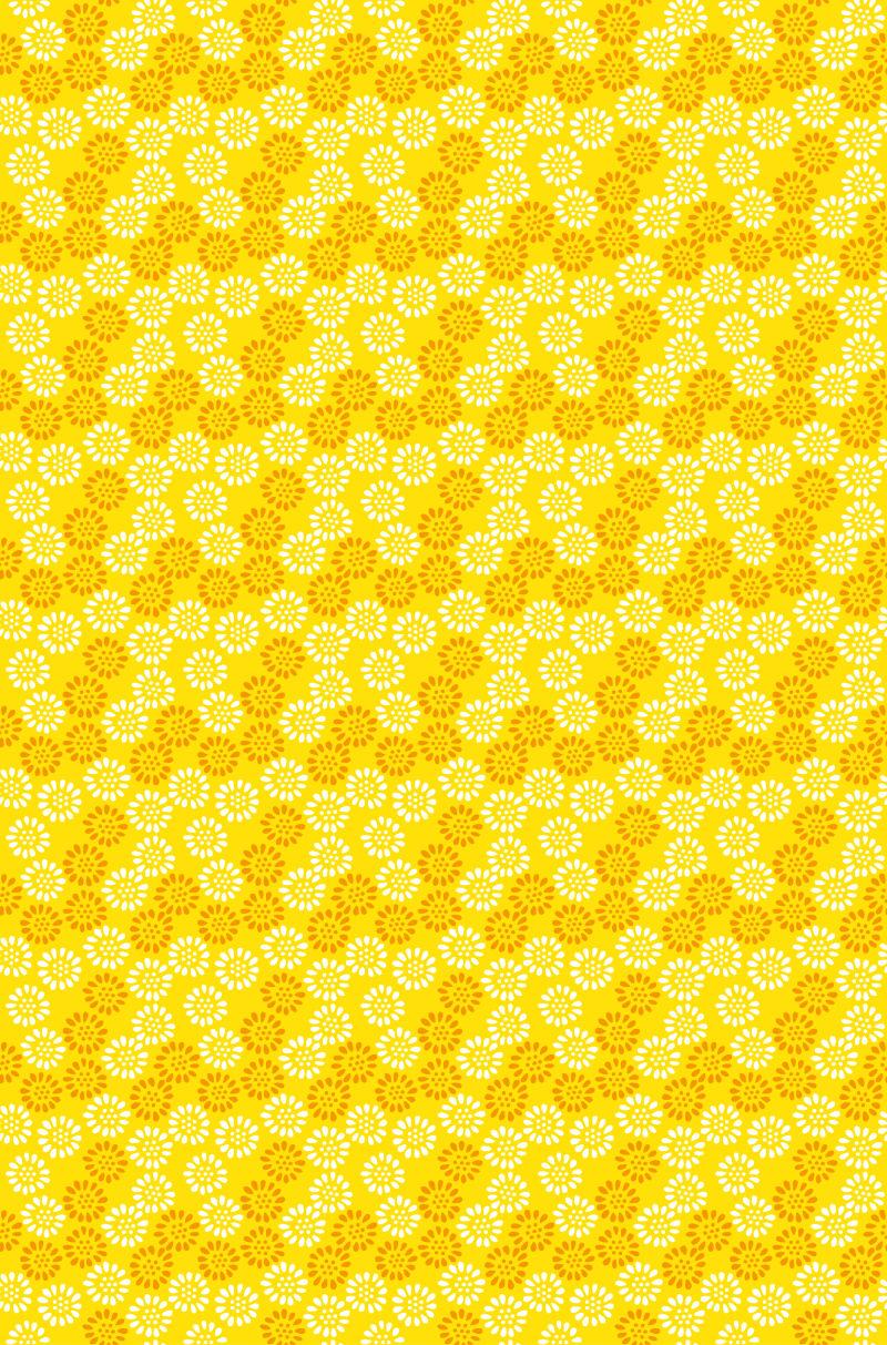 黄色背景上的碎花图案