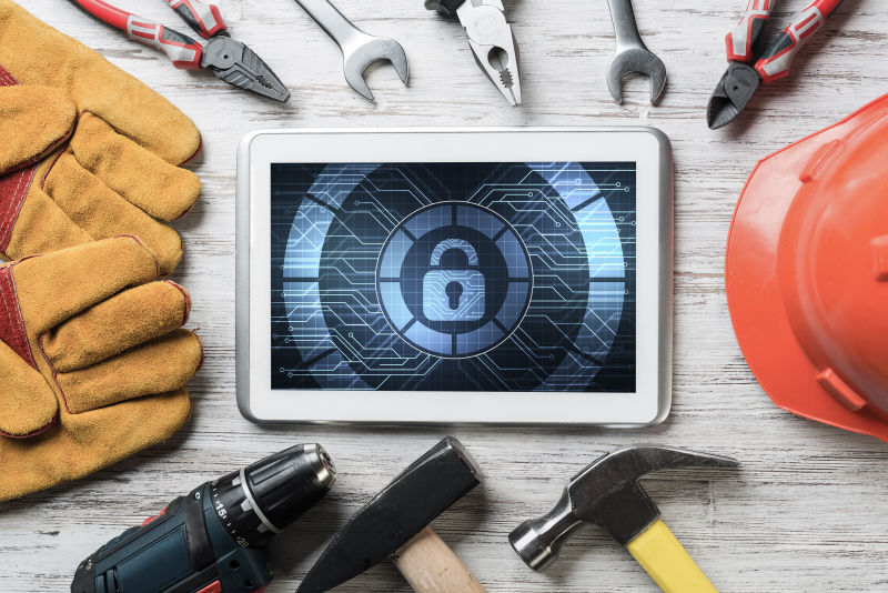 维修工具和平板电脑