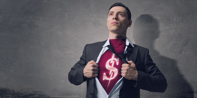 男性商人的超强力量