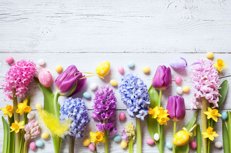 复活节的鲜花装饰