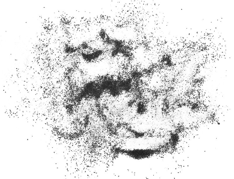 白色背景前的黑色粉末设计