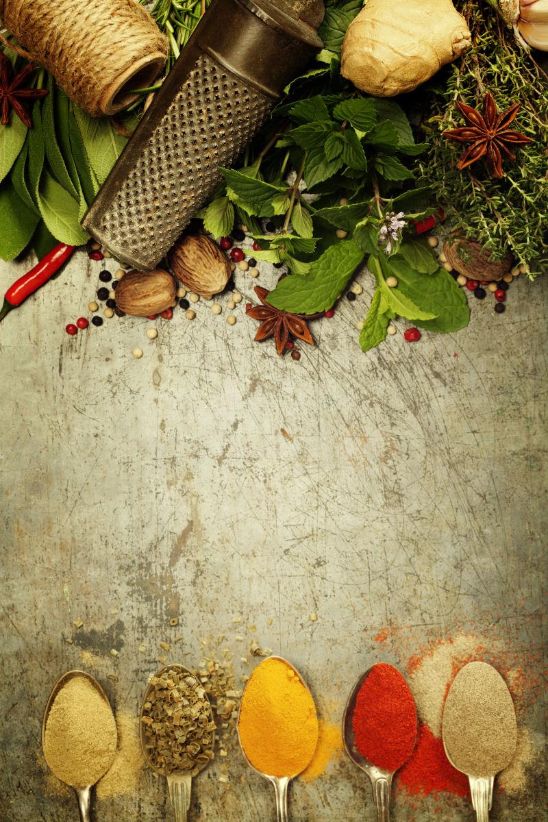 草药和调味料概念