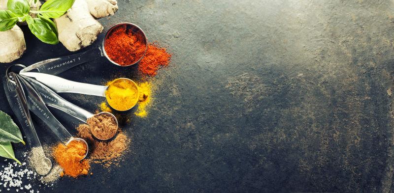 各种调味料背景