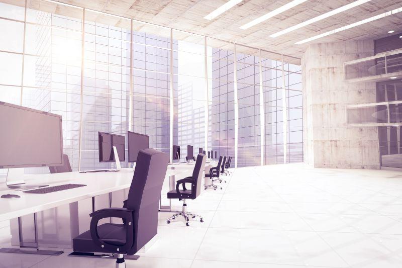 现代空旷视野好的办公室
