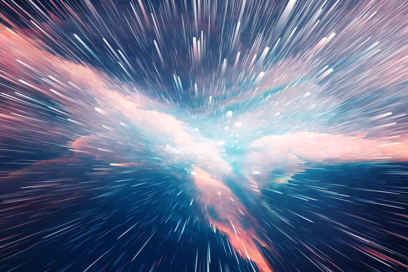 有美丽火花的星云