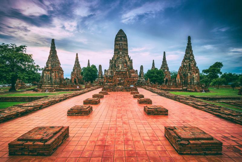 泰国的大城府寺庙建筑