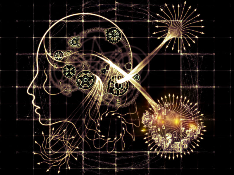 现代大脑图形科技概念