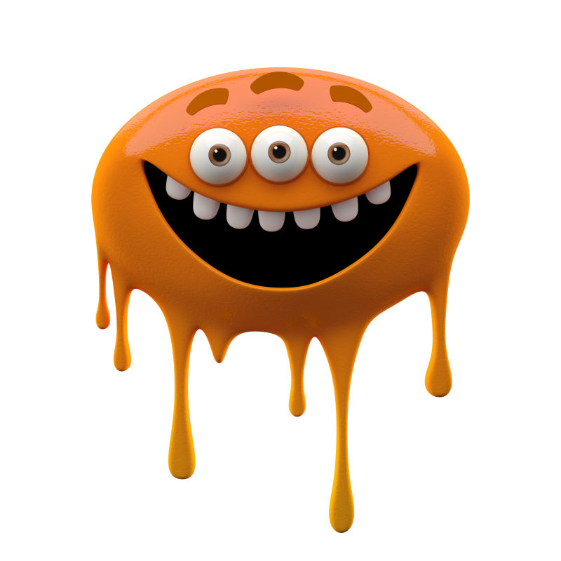 三只眼睛的橙色怪物