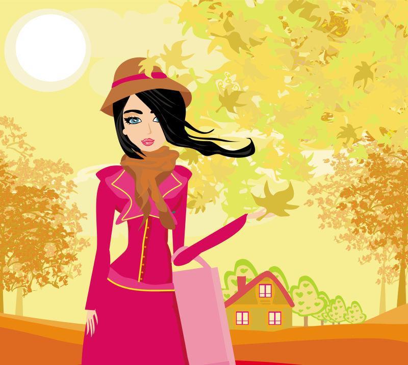 手拎手提包的年轻女子