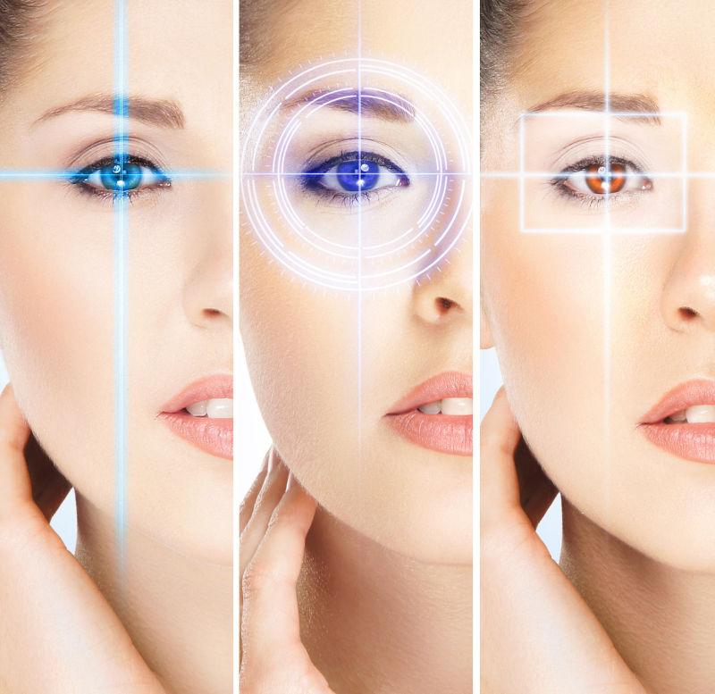 美女眼科手术的全息图拼接