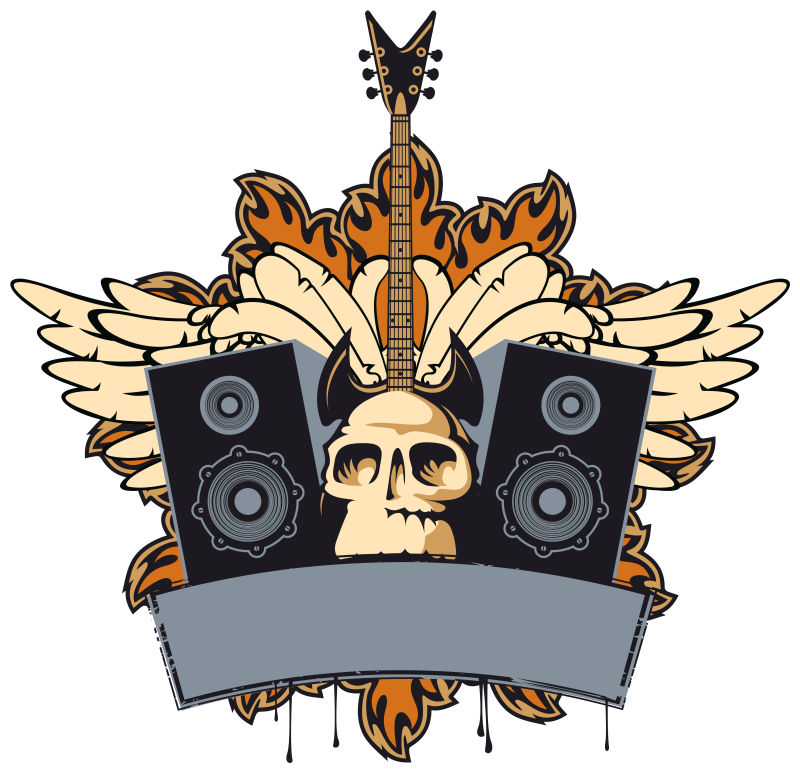 创意摇滚音乐风格的矢量海报