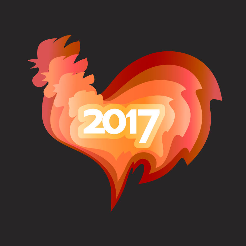 抽象矢量2017新年创意设计插图