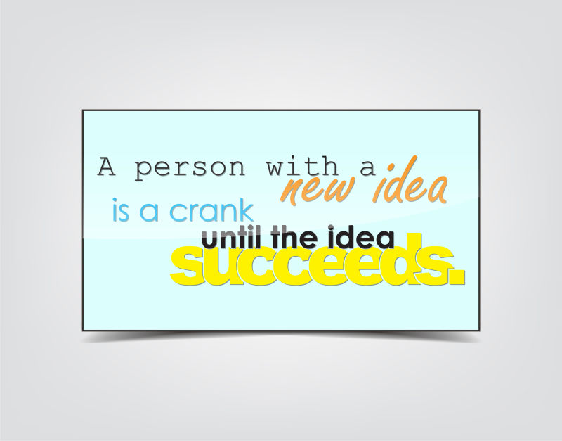 写着励志句子的矢量卡片