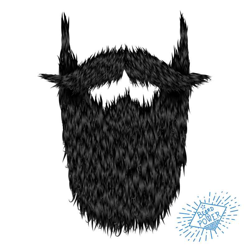 毛茸茸的胡须矢量插图