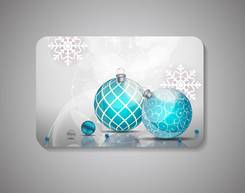 蓝色彩灯图案的礼品卡矢量设计