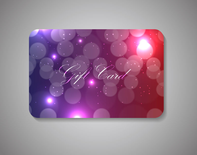 彩色光斑背景的礼品卡矢量设计