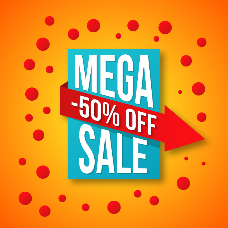 矢量创意商场促销概念的海报设计