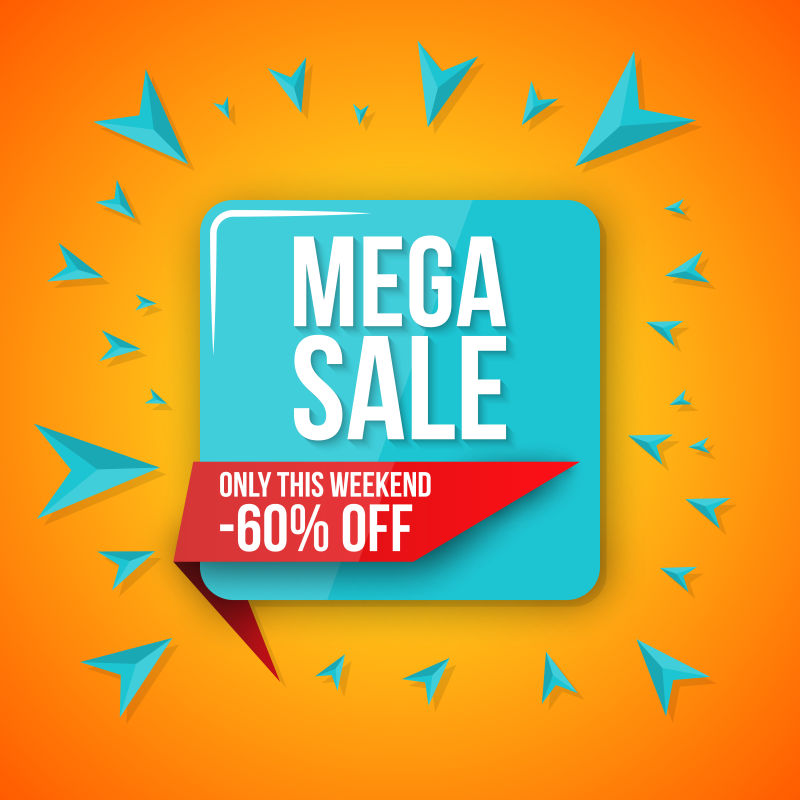 创意矢量四折的销售折扣海报