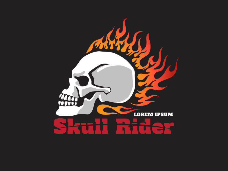 创意矢量摩托车骑手的大胆插图设计