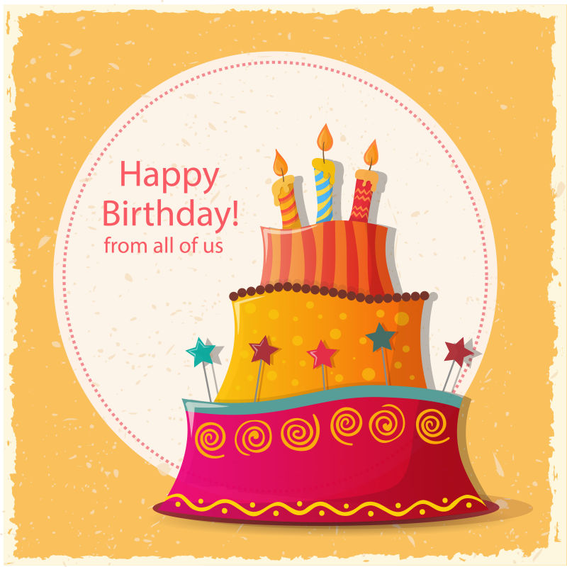 矢量卡通生日蛋糕插图